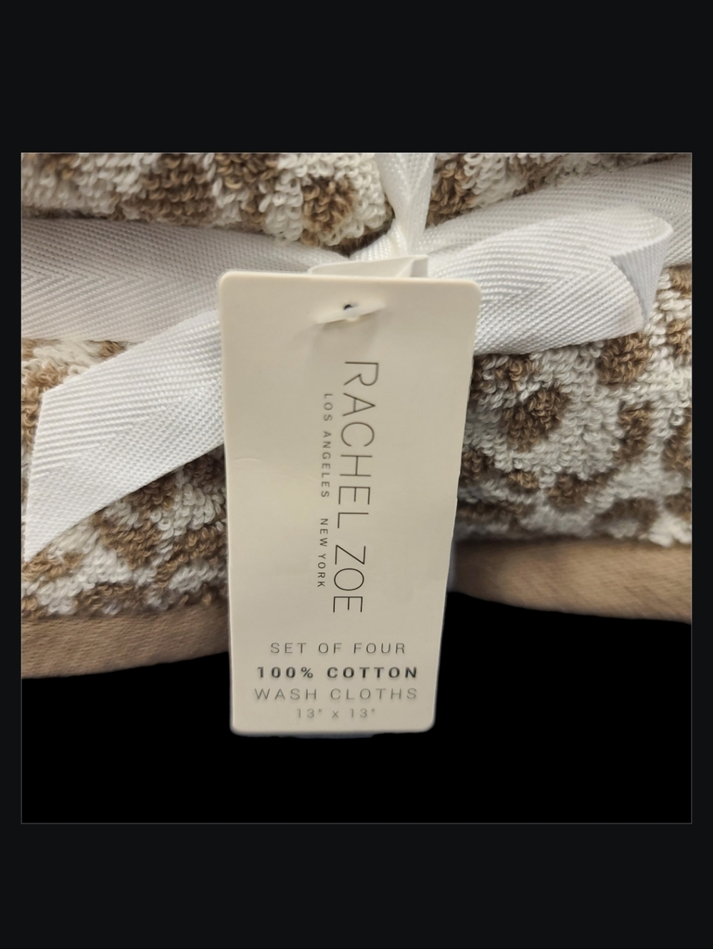 6 Piece Rachel Zoe Leopard Cheetah Animal Print Hand Towel & Washcloth Set NEW - Picture 5 of 6